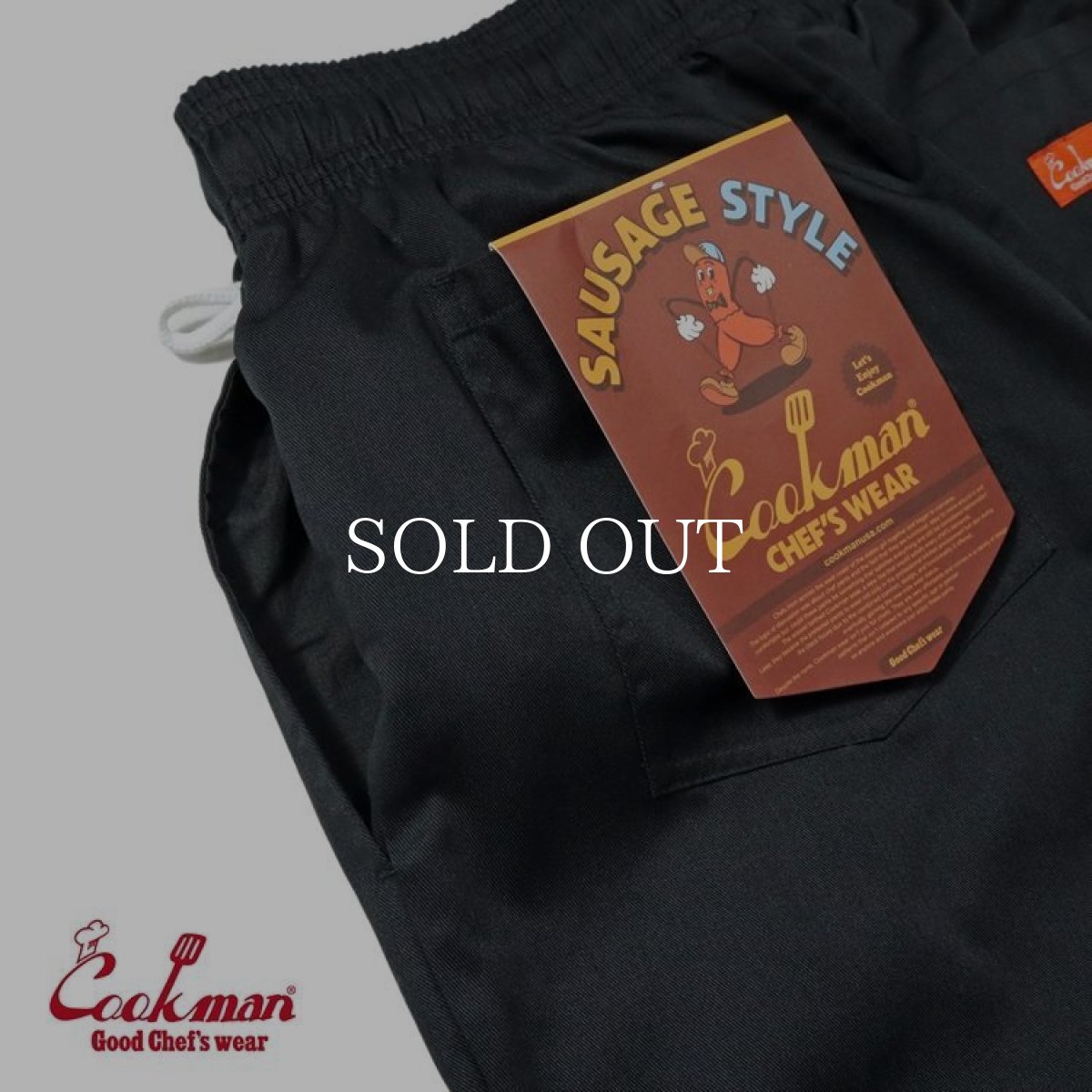 画像8: COOKMAN  Chef Pants Sausage Style Over Cooked Black (8)
