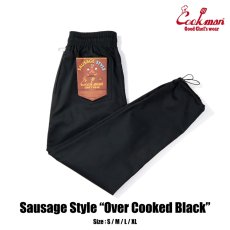 画像1: COOKMAN  Chef Pants Sausage Style Over Cooked Black (1)