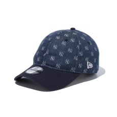 画像1: NEW ERA  9TWENTY MLB Jacquard ニューヨーク・ヤンキース ネイビー × クローム ネイビーバイザー (1)