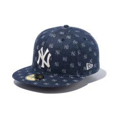 画像1: NEW ERA  59FIFTY MLB Jacquard ニューヨーク・ヤンキース ネイビー × クローム (1)