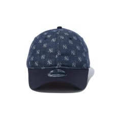 画像2: NEW ERA  9TWENTY MLB Jacquard ニューヨーク・ヤンキース ネイビー × クローム ネイビーバイザー (2)