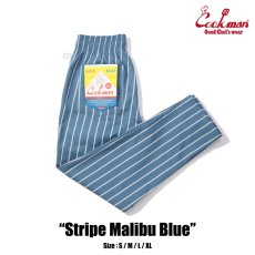 画像1: COOKMAN  Chef Pants Stripe Malibu Blue (1)