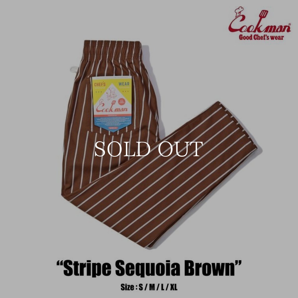 画像1: COOKMAN  Chef Pants Stripe Sequoia Brown (1)