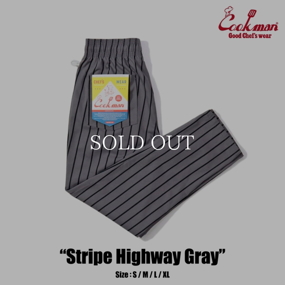 画像1: COOKMAN  Chef Pants Stripe Highway Gray (1)