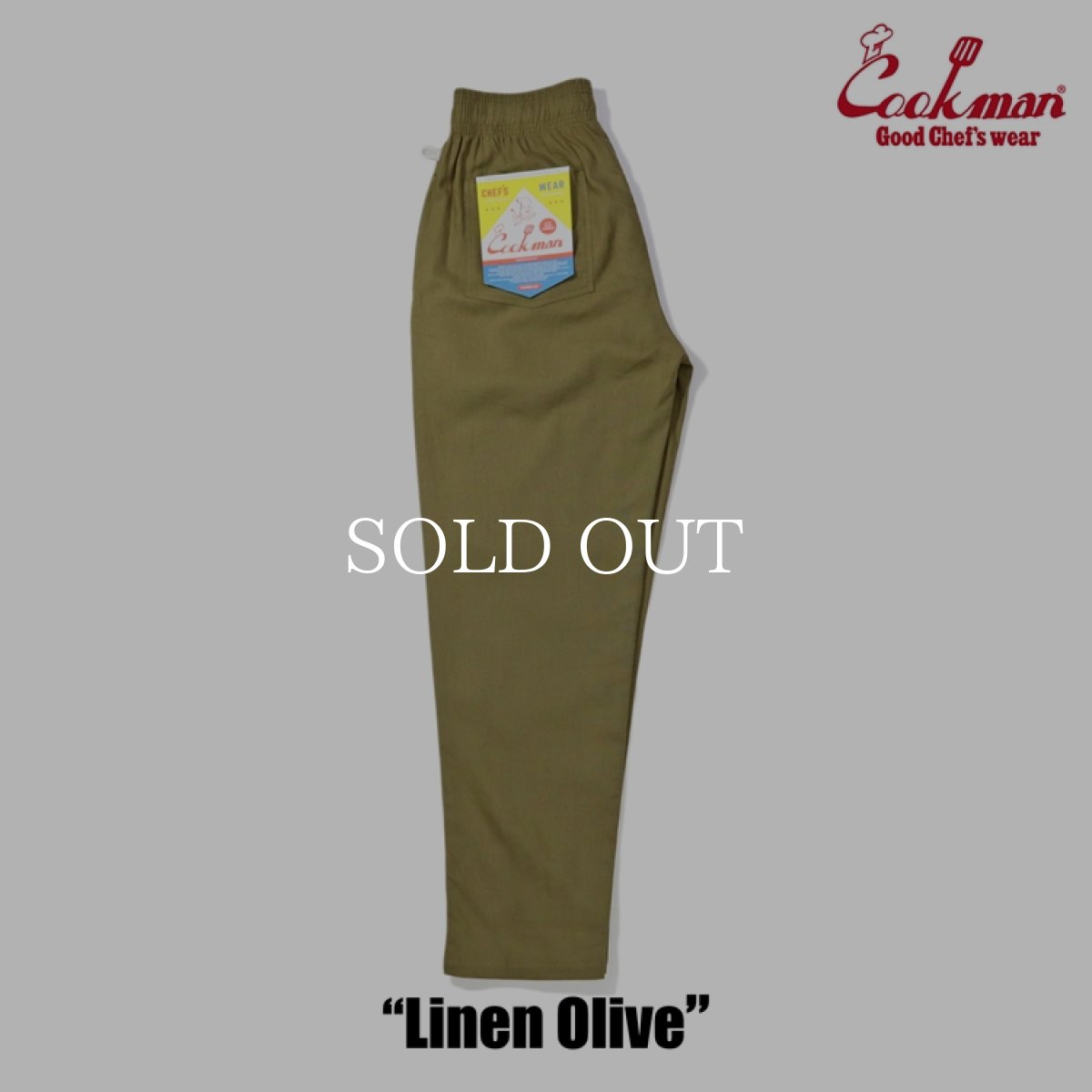 画像2: COOKMAN  Chef Pants Linen Olive (2)