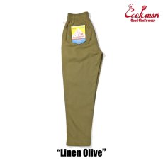 画像2: COOKMAN  Chef Pants Linen Olive (2)