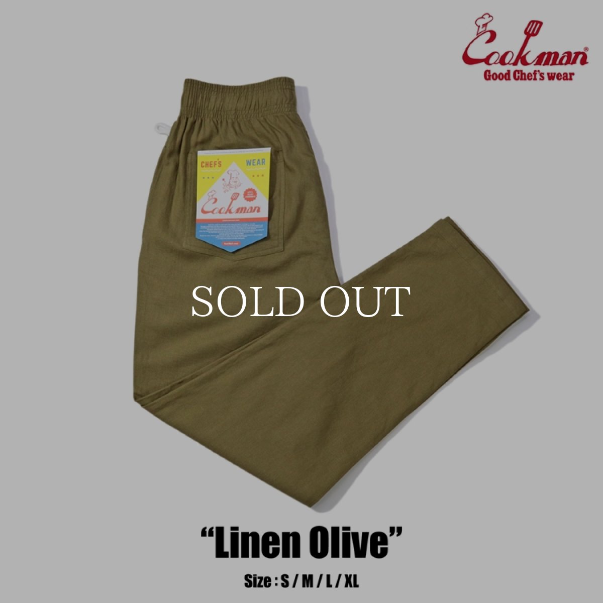 画像1: COOKMAN  Chef Pants Linen Olive (1)