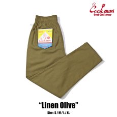 画像1: COOKMAN  Chef Pants Linen Olive (1)