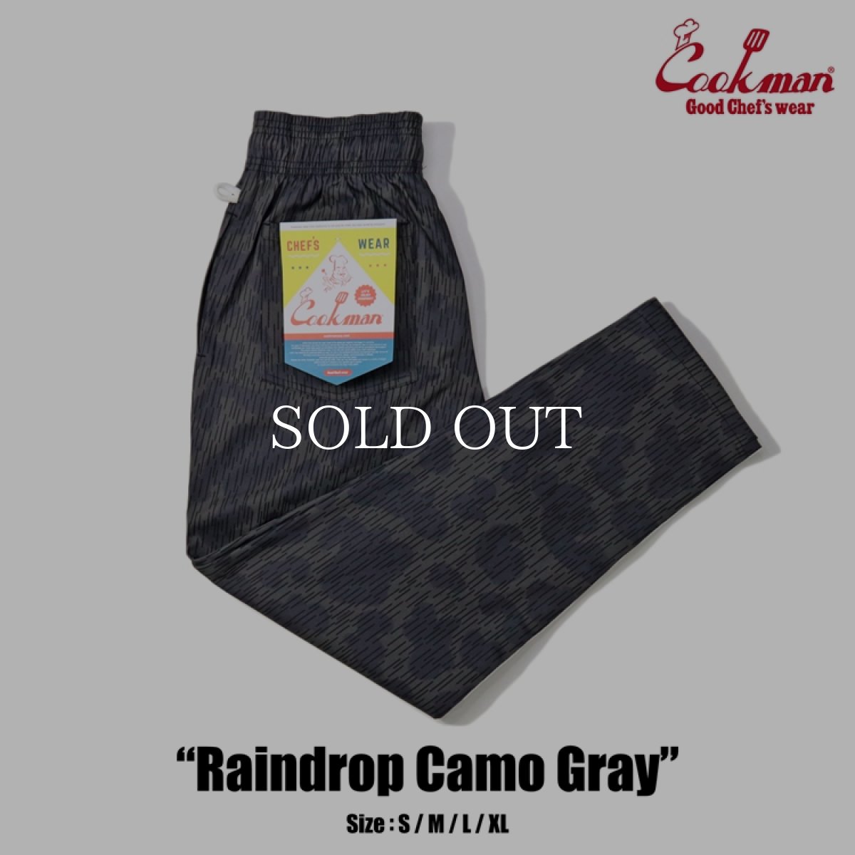 画像1: COOKMAN  Chef Pants Raindrop Camo Gray (1)