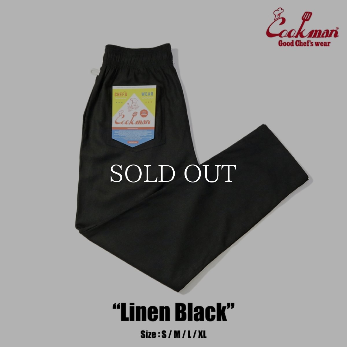画像1: COOKMAN  Chef Pants Linen Black (1)