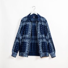 画像2: APPLEBUM  Indigo Paisley Zip Up Shirt Jacket (2)