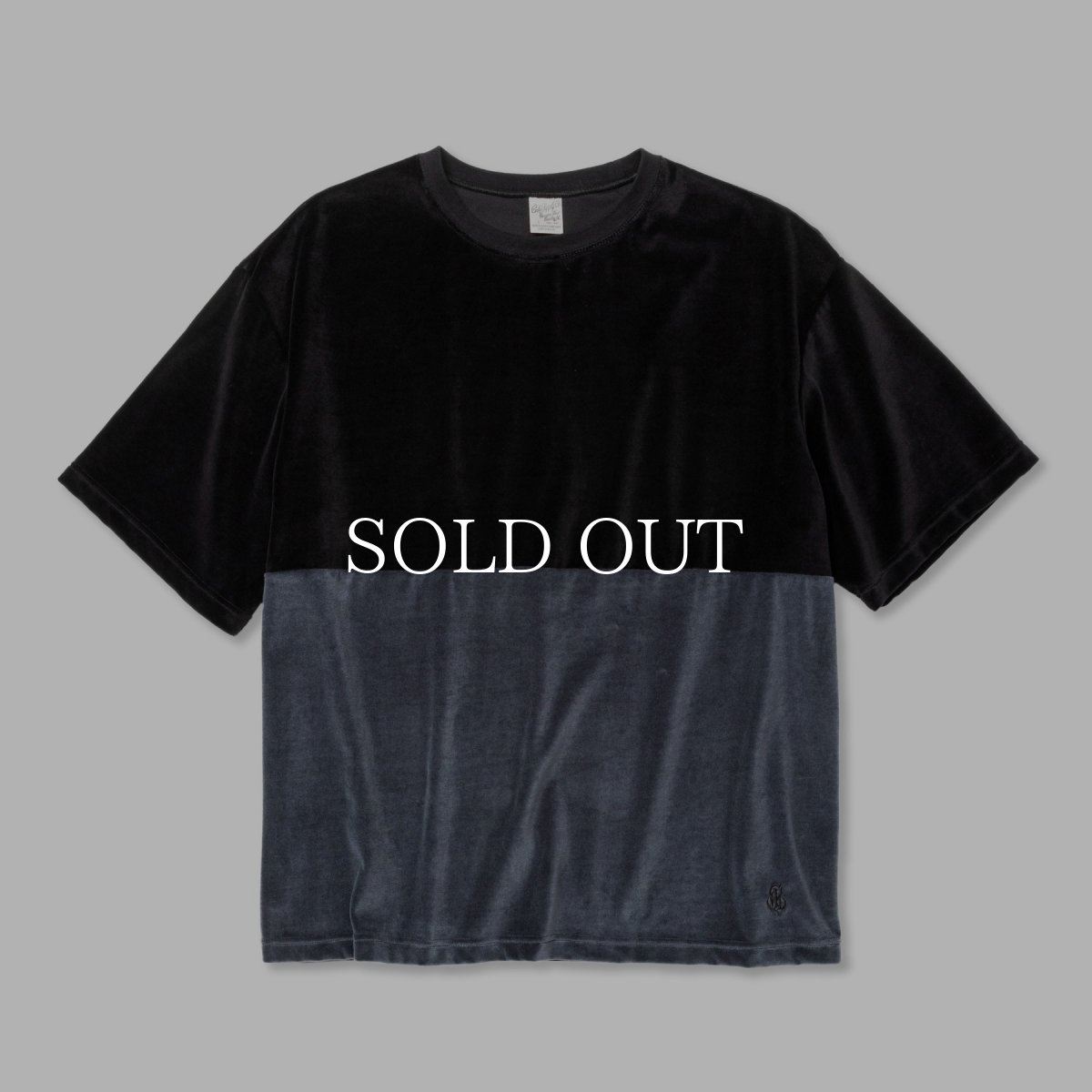 画像1: CALEE  BICOLOR VELOUR DROP SHOULDER CS (1)