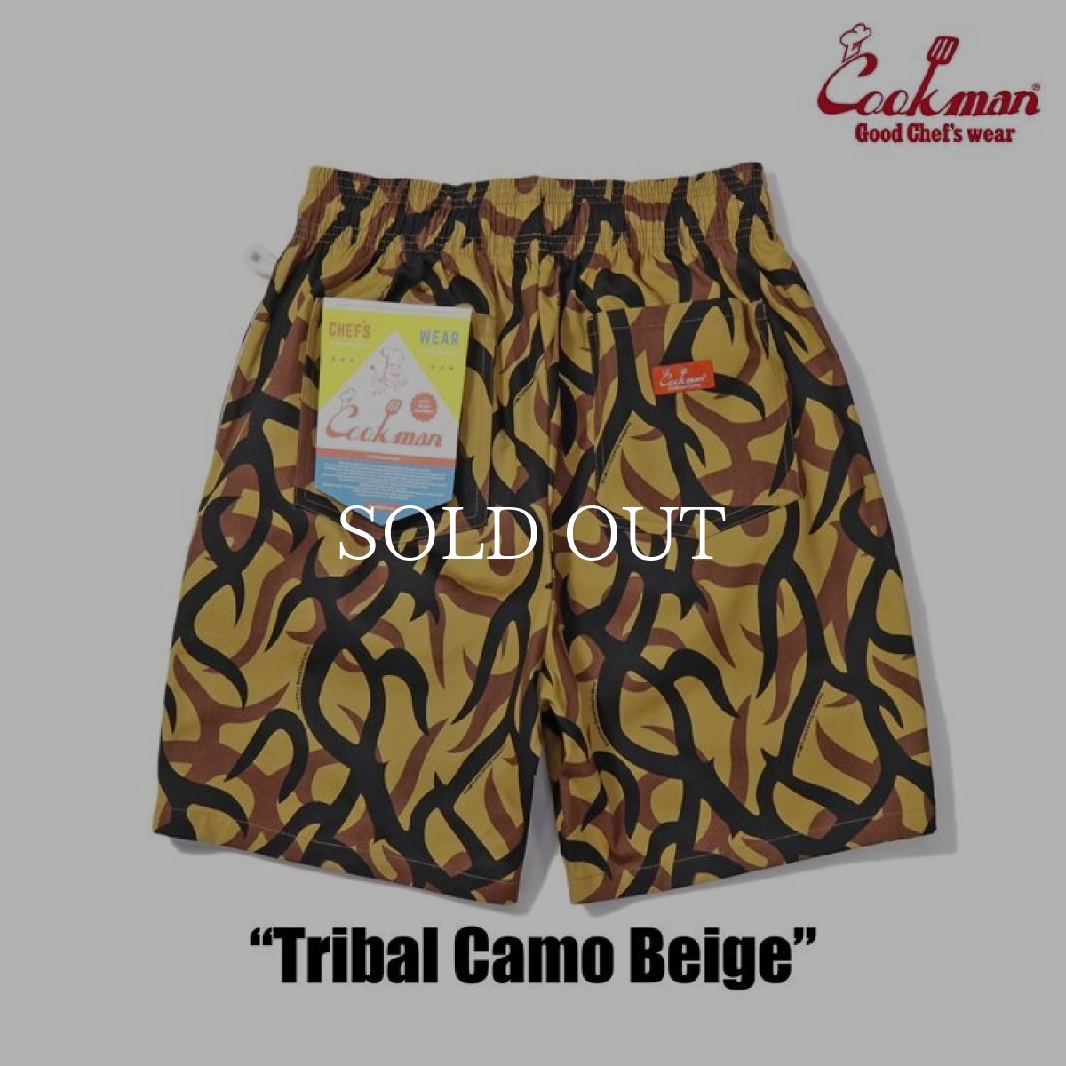 画像2: COOKMAN  Chef Pants Short Tribal Camo Beige (2)