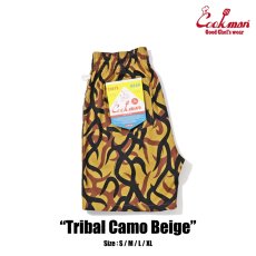 画像1: COOKMAN  Chef Pants Short Tribal Camo Beige (1)