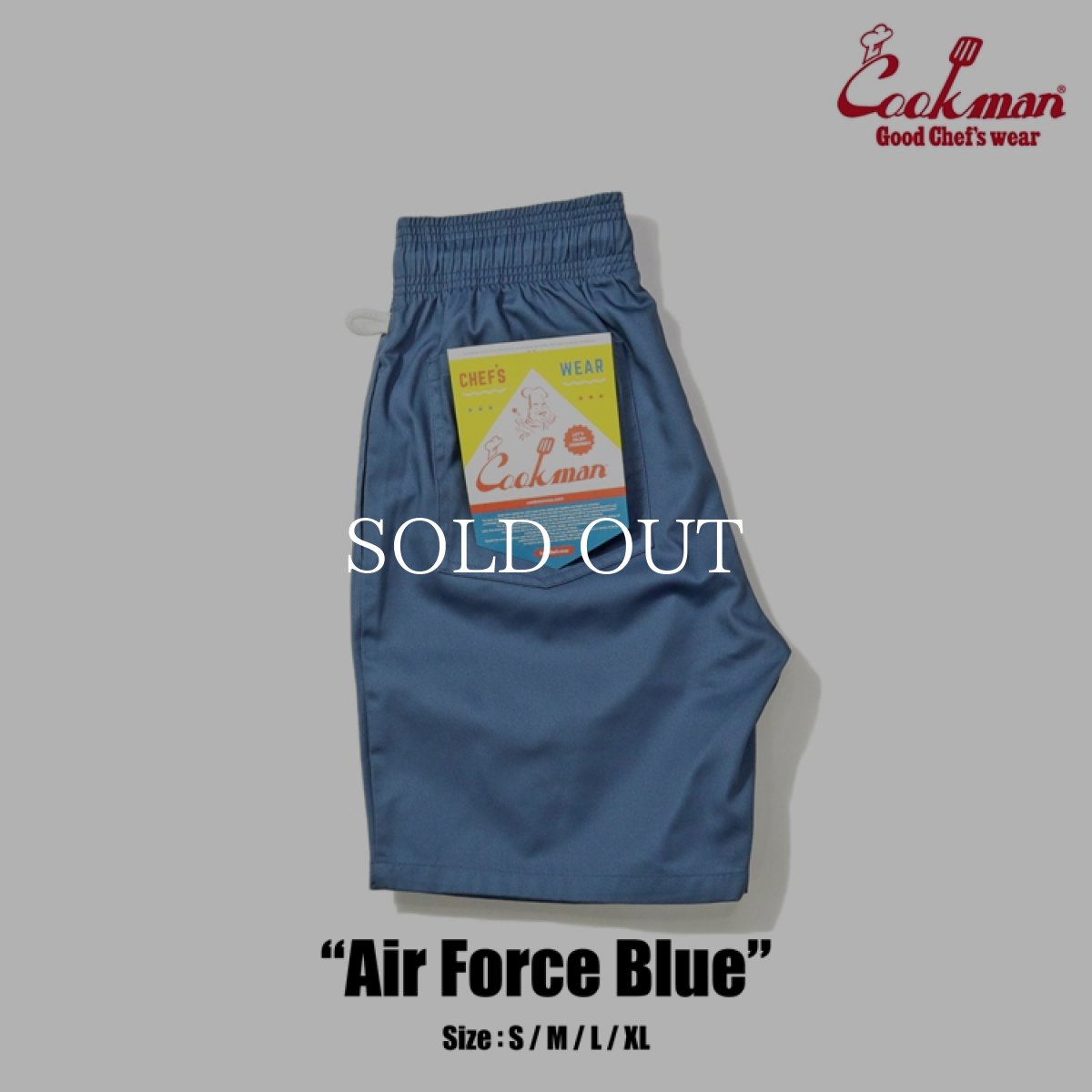 画像1: COOKMAN  Chef Pants Short Air Force Blue (1)