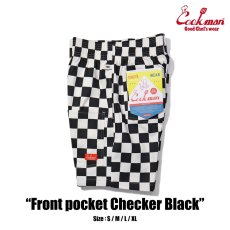画像2: COOKMAN  Chef Pants Short Front pocket Checker Black (2)