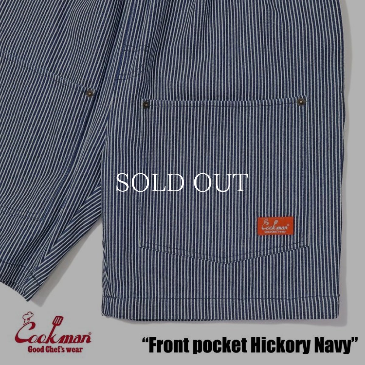 画像5: COOKMAN  Chef Pants Short Front pocket Hickory Navy (5)