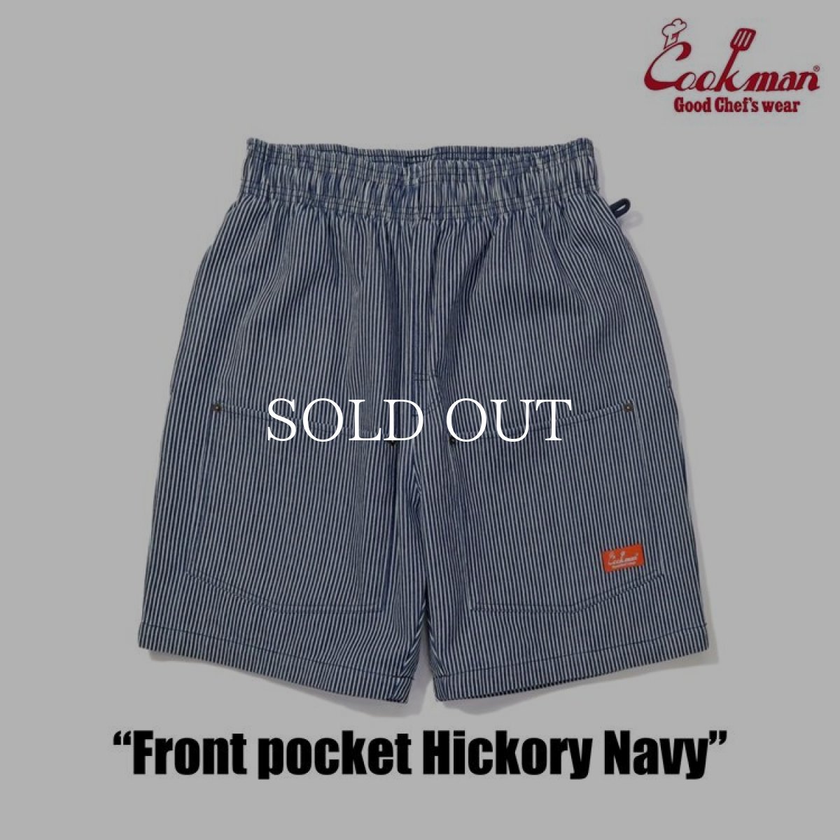 画像3: COOKMAN  Chef Pants Short Front pocket Hickory Navy (3)
