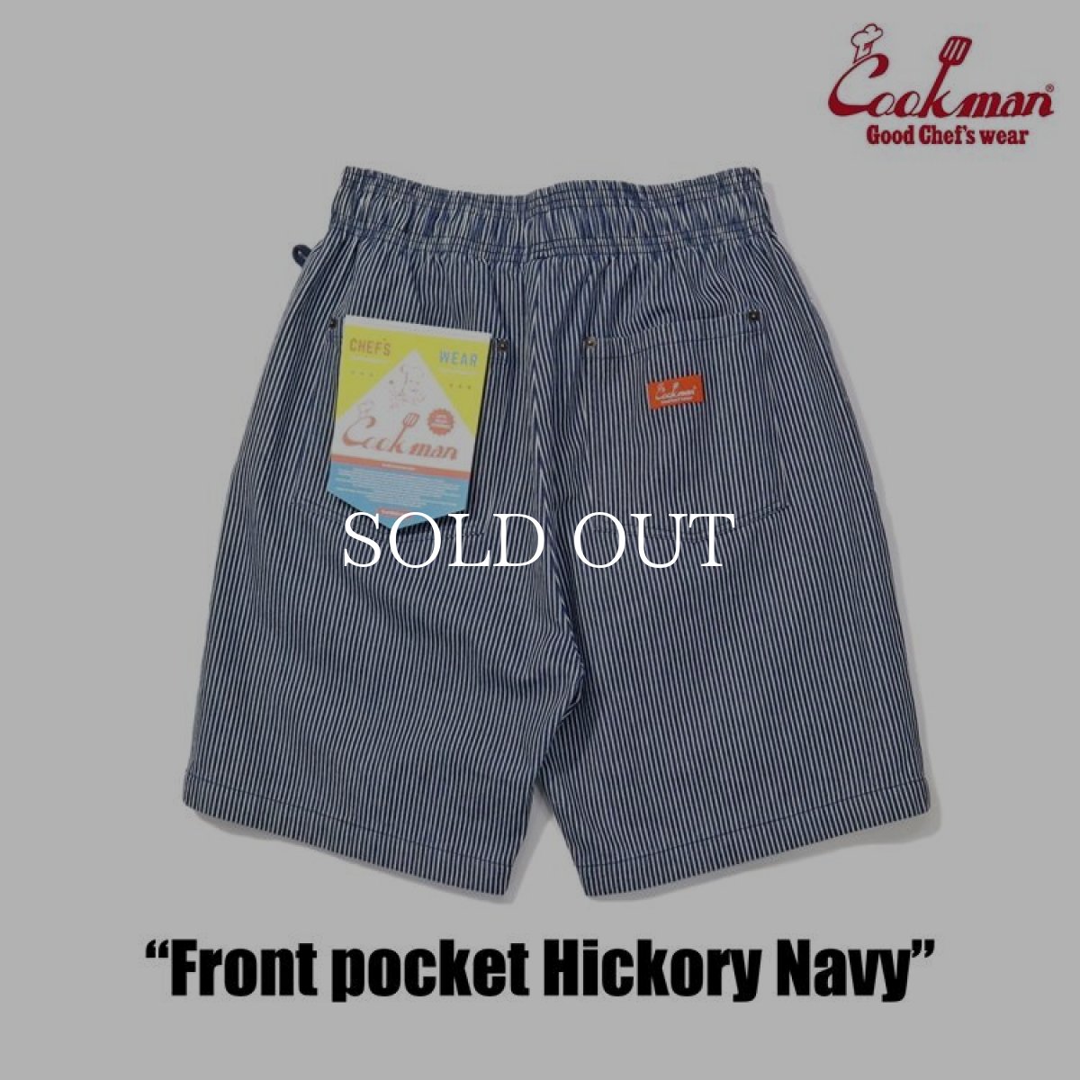 画像4: COOKMAN  Chef Pants Short Front pocket Hickory Navy (4)