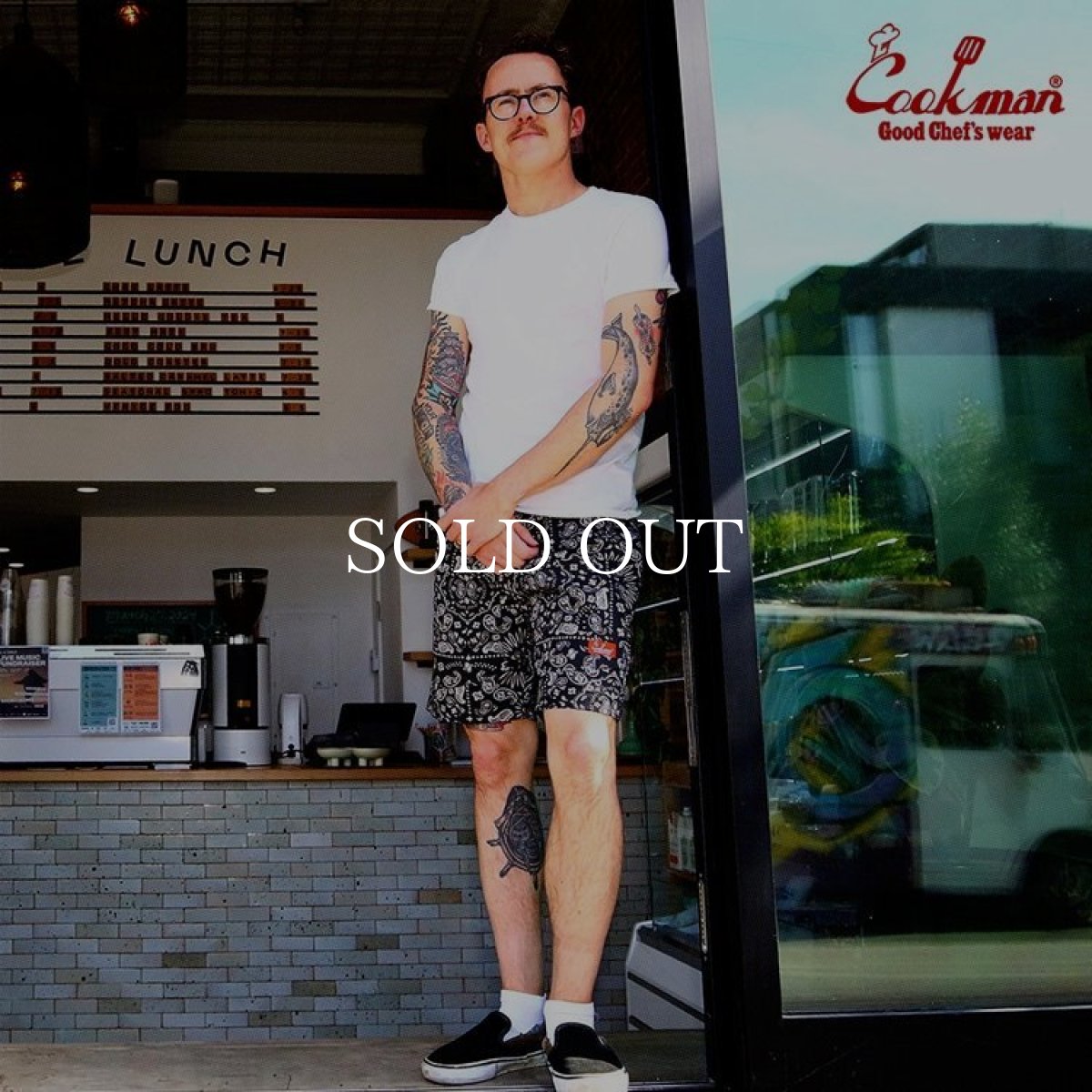 画像8: COOKMAN  Chef Pants Short Front pocket Paisley Black (8)