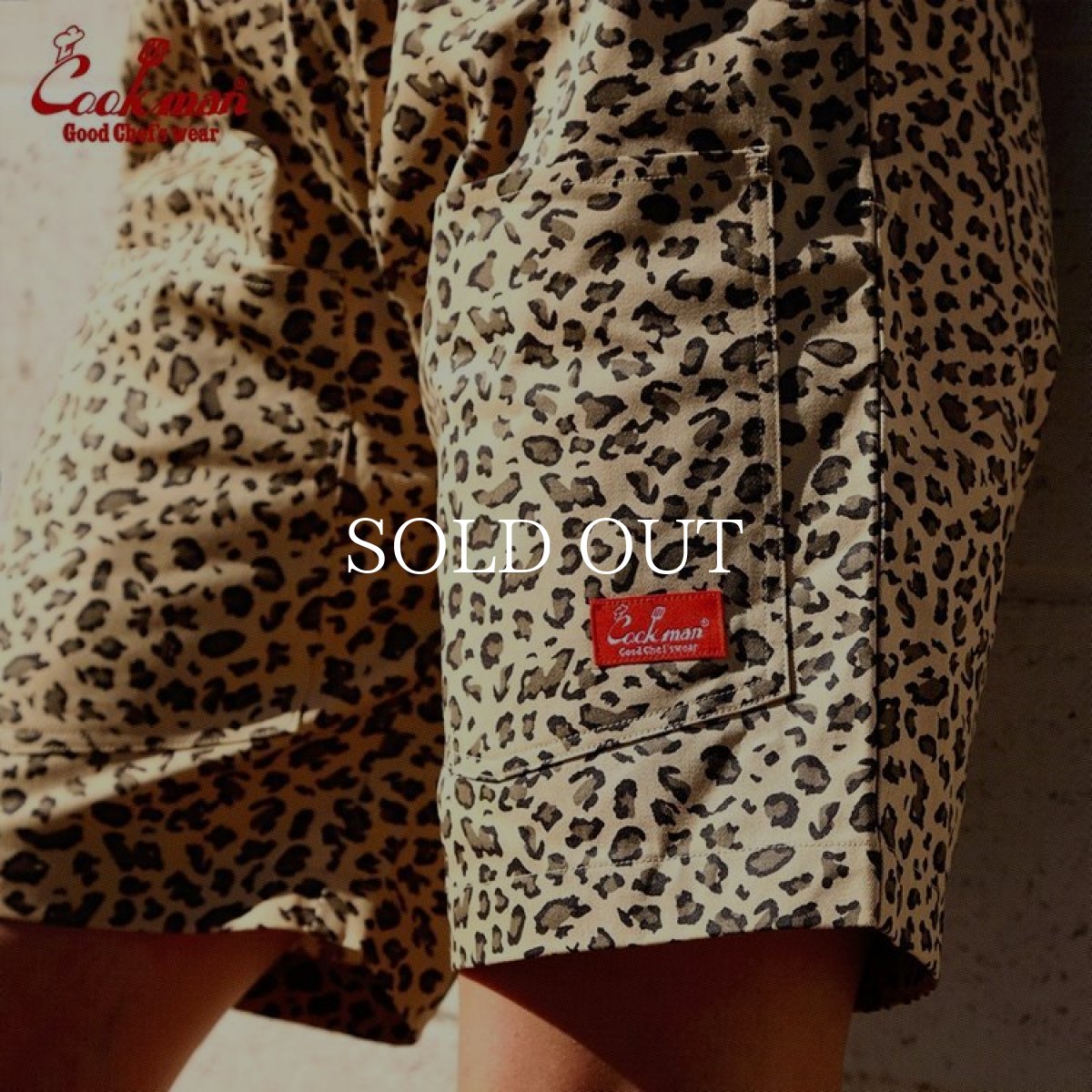 画像6: COOKMAN  Chef Pants Short Front pocket Leopard Beige (6)