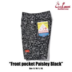 画像2: COOKMAN  Chef Pants Short Front pocket Paisley Black (2)
