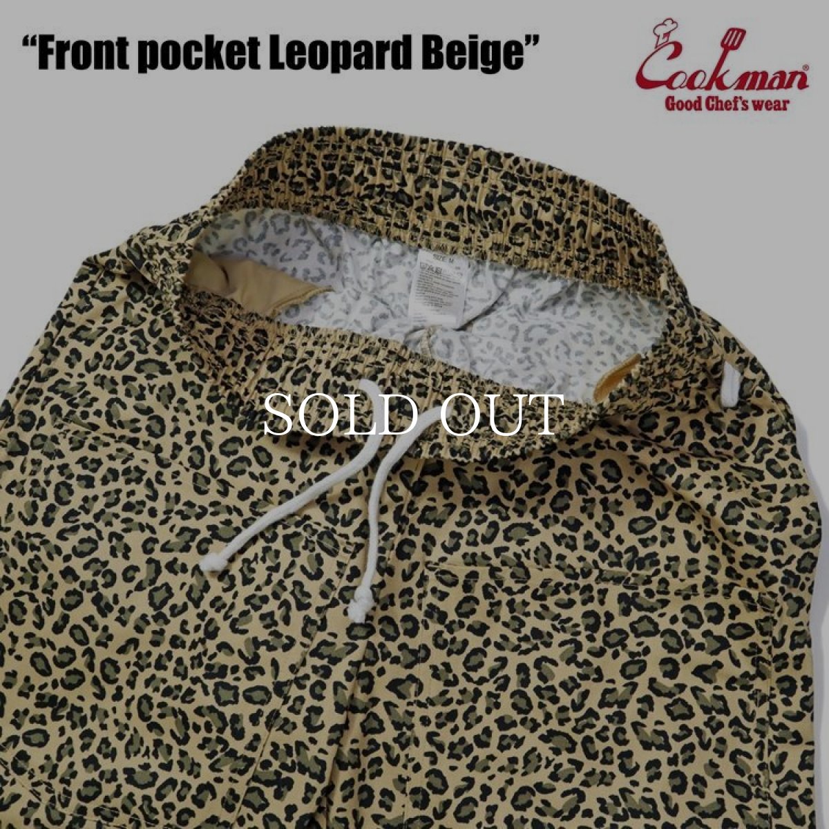 画像14: COOKMAN  Chef Pants Short Front pocket Leopard Beige (14)