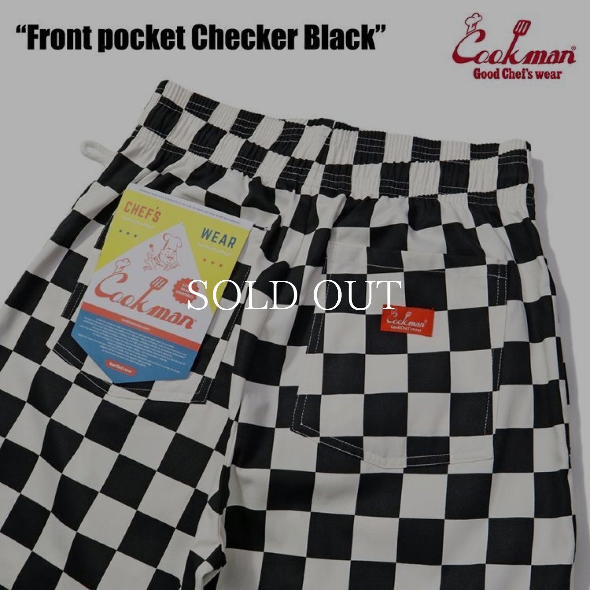 画像14: COOKMAN  Chef Pants Short Front pocket Checker Black (14)