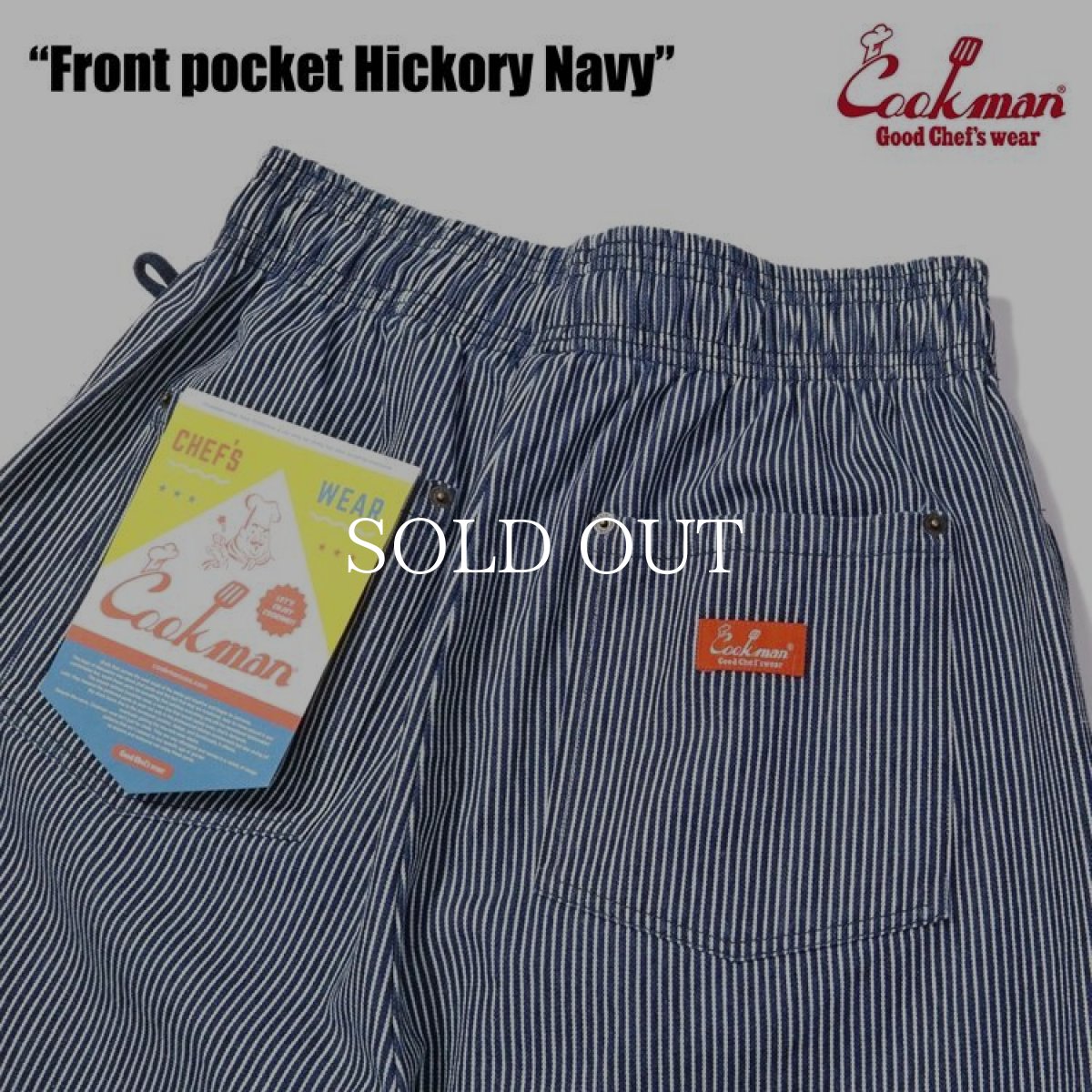 画像11: COOKMAN  Chef Pants Short Front pocket Hickory Navy (11)