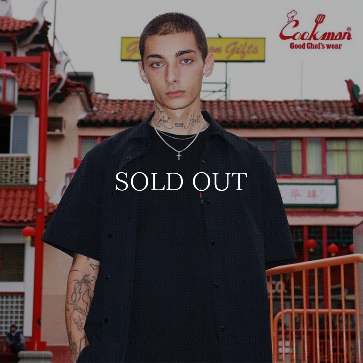 画像9: COOKMAN  Work Shirts Short Sleeve Light Black (9)