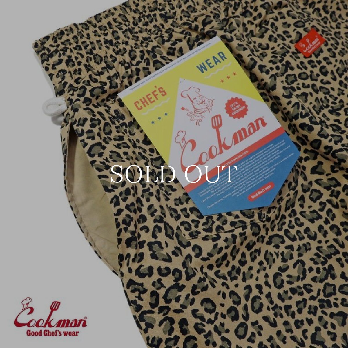画像13: COOKMAN  Chef Pants Short Front pocket Leopard Beige (13)