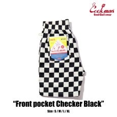 画像1: COOKMAN  Chef Pants Short Front pocket Checker Black (1)