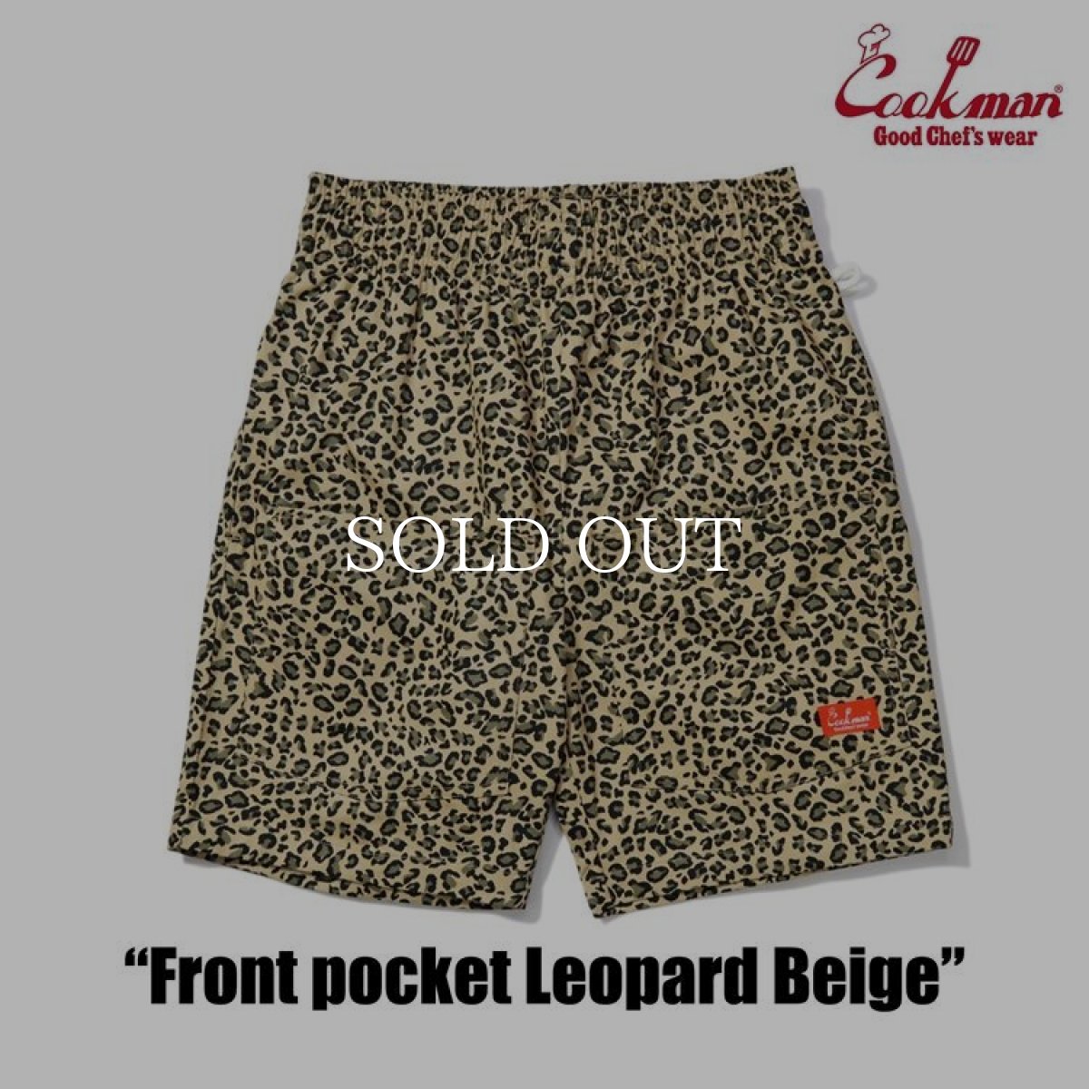 画像3: COOKMAN  Chef Pants Short Front pocket Leopard Beige (3)