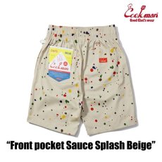 画像4: COOKMAN   Chef Pants Short Front pocket Sauce Splash Beige (4)