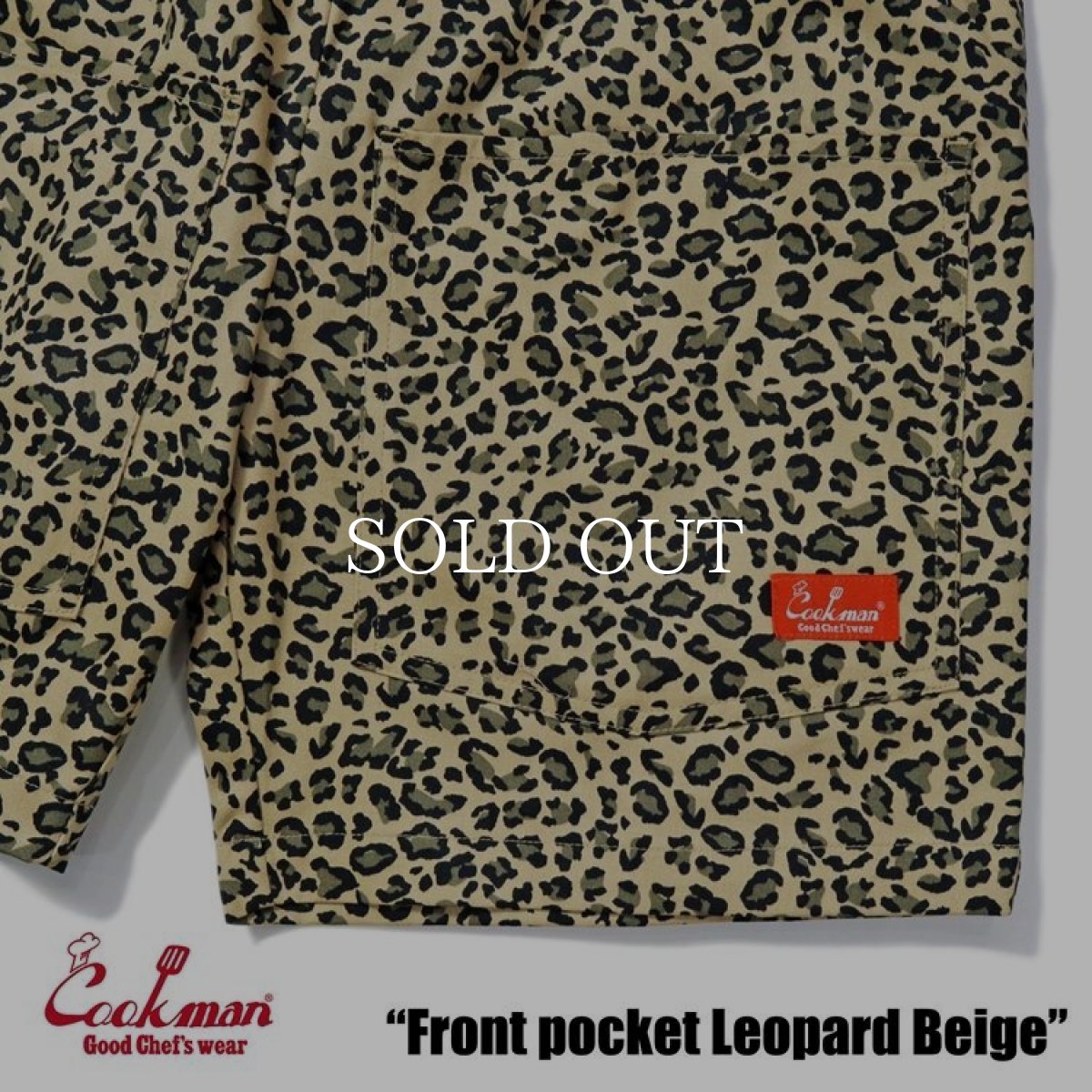 画像5: COOKMAN  Chef Pants Short Front pocket Leopard Beige (5)