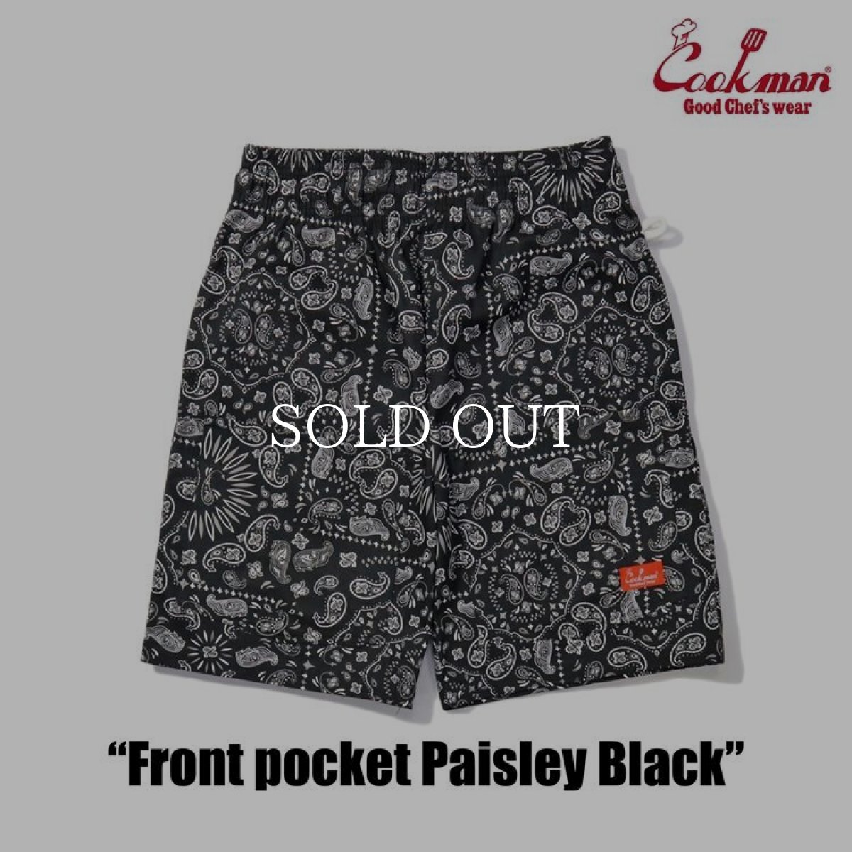 画像3: COOKMAN  Chef Pants Short Front pocket Paisley Black (3)