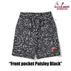 画像3: COOKMAN  Chef Pants Short Front pocket Paisley Black (3)