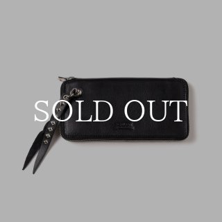 CALEE PLANE LEATHER ROUND TYPE ZIP LONG WALLET CL-24SS001LE