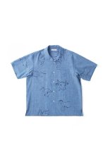 画像6: OLD JOE   ORIGINAL PRINTED OPEN COLLAR SHIRTS(DRAWING)Short-sleeve (6)