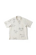 画像1: OLD JOE   ORIGINAL PRINTED OPEN COLLAR SHIRTS(DRAWING)Short-sleeve (1)