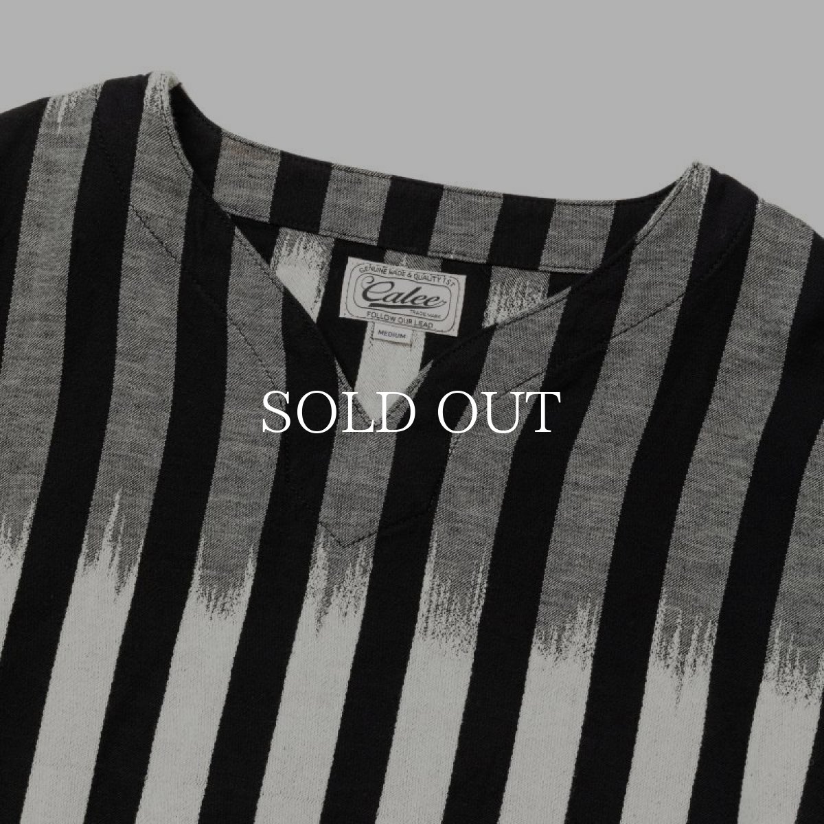 画像3: CALEE  KASURI STRIPE JACQUARD KEY NECK WIDE SHILLHOUETTE SH (3)