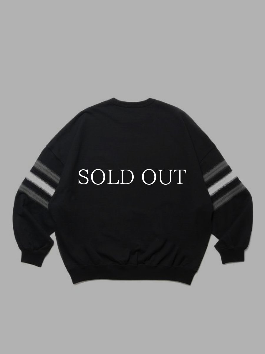 画像2: COOTIE   Heavy Oz Jersey Jacquard Sleeve Crew (2)