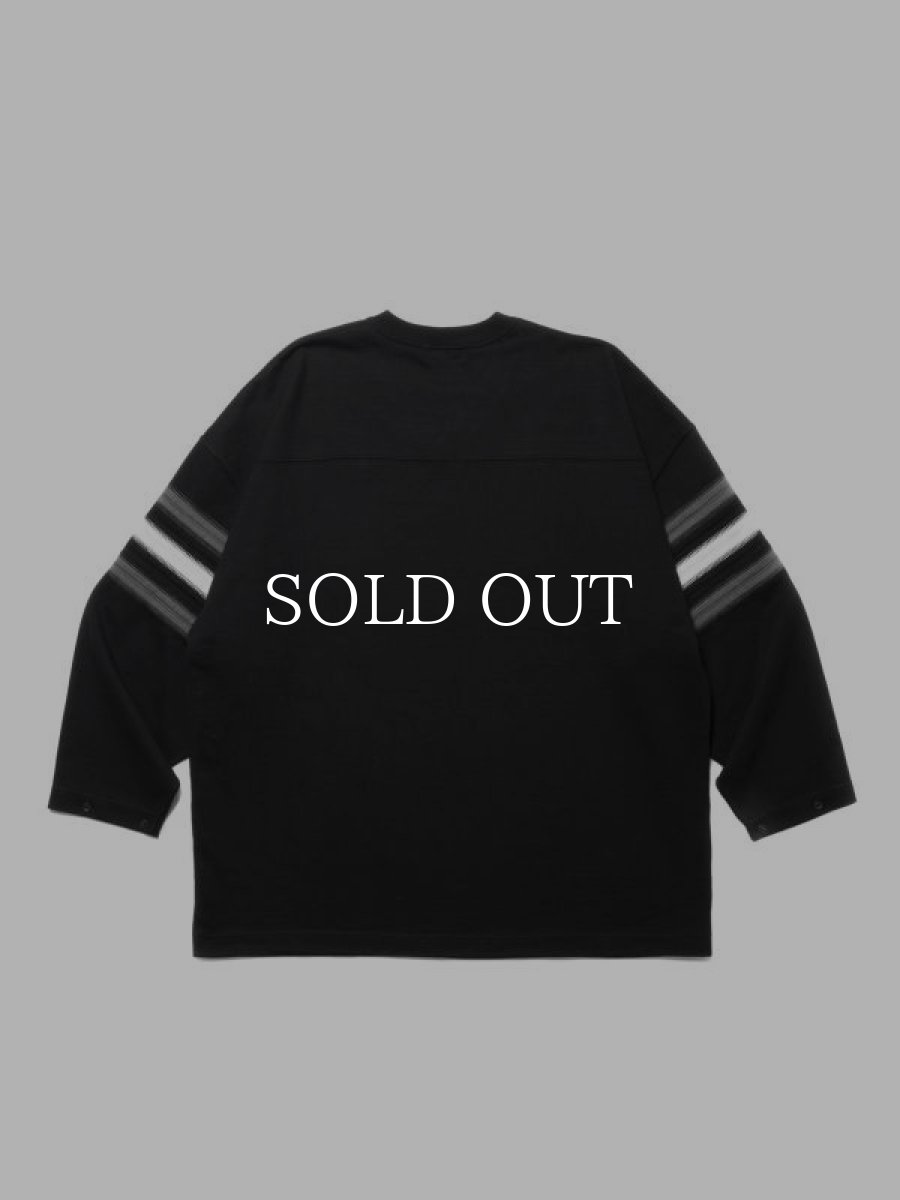 画像2: COOTIE   Heavy Oz Jersey Jacquard Sleeve Hockey Shirt (2)