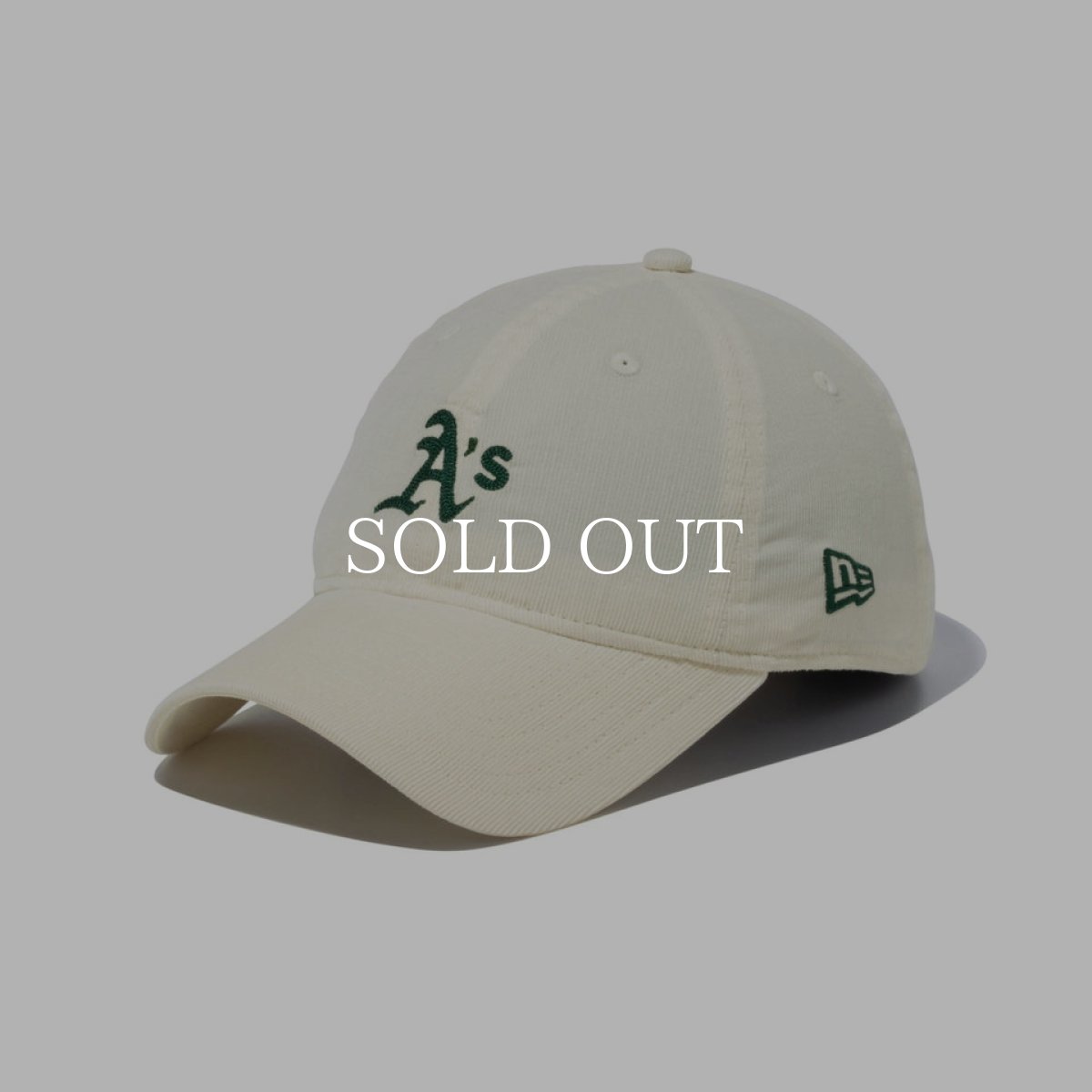 画像1: NEW ERA  9TWENTY MLB Summer Corduroy オークランド・アスレチックス クロームホワイト (1)