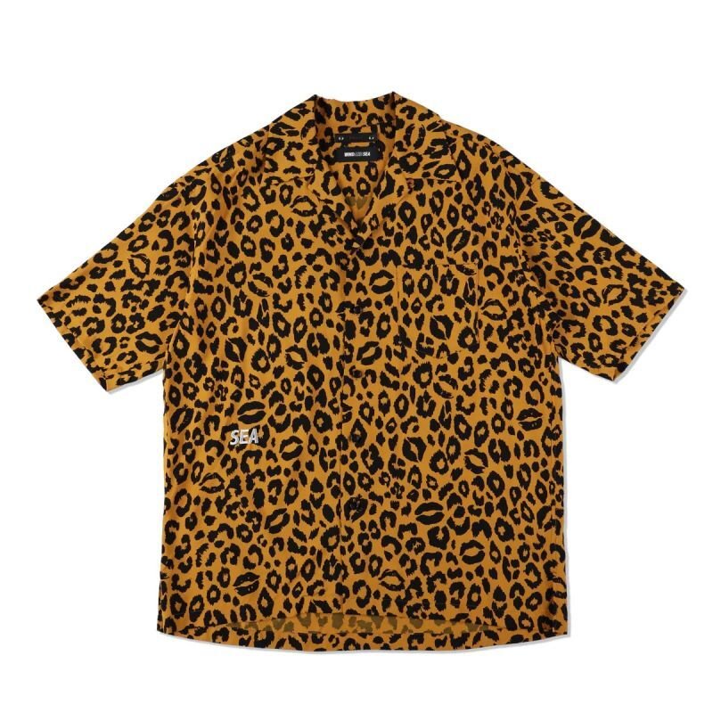 MINEDENIM WDS X MINEDENIM LIPS LEOPARD PRINT OPEN COLLAR SH