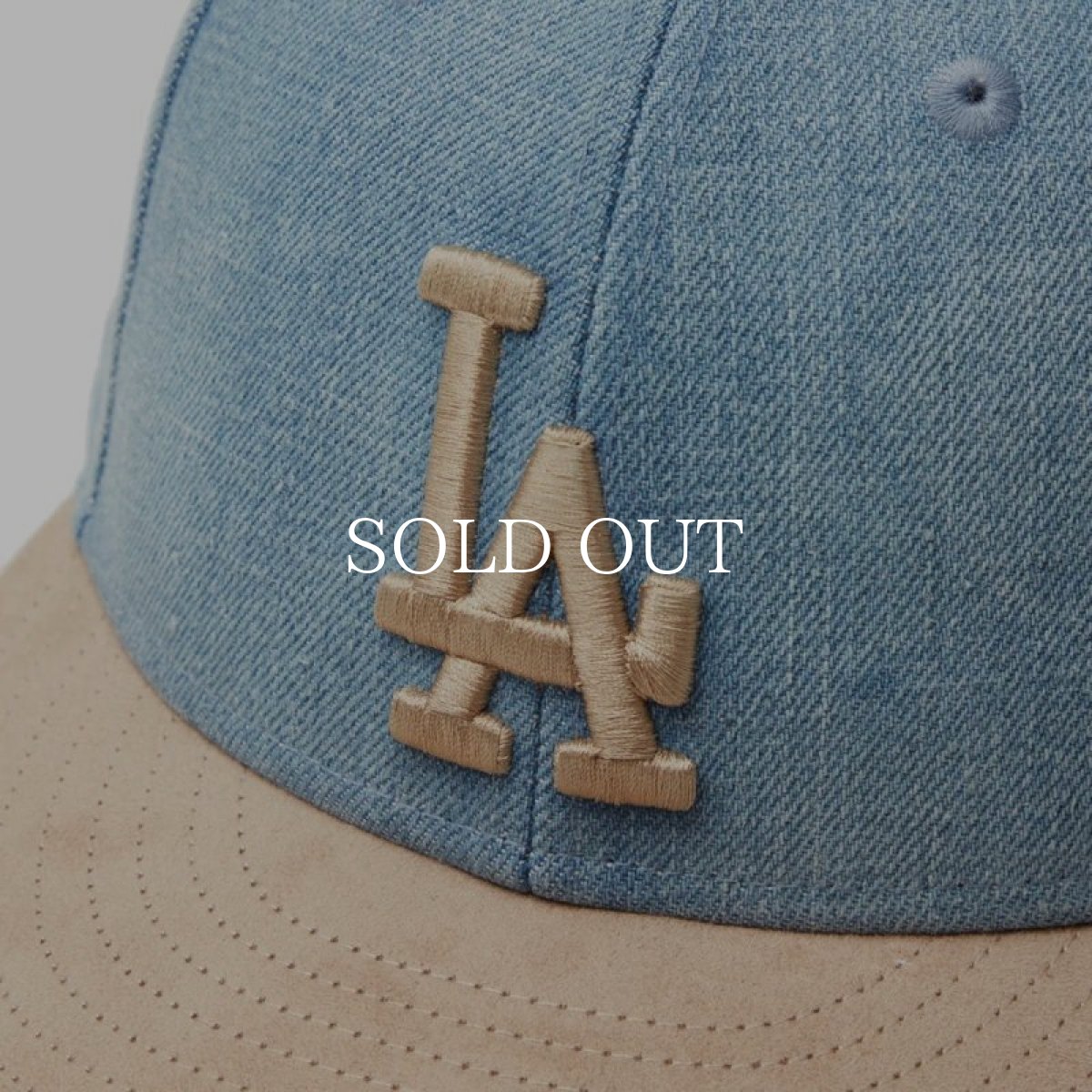画像5: NEW ERA  LP 59FIFTY MLB Denim 2-Tone ロサンゼルス・ドジャース ウォッシュドデニム カーキスウェードバイザー (5)