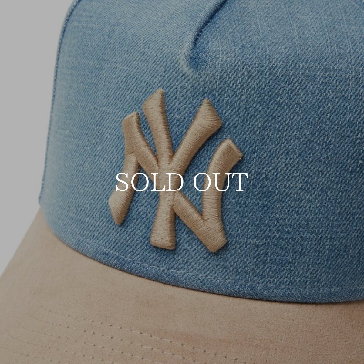 画像5: NEW ERA  9FORTY A-Frame MLB Denim 2-Tone ニューヨーク・ヤンキース ウォッシュドデニム カーキスウェードバイザー (5)