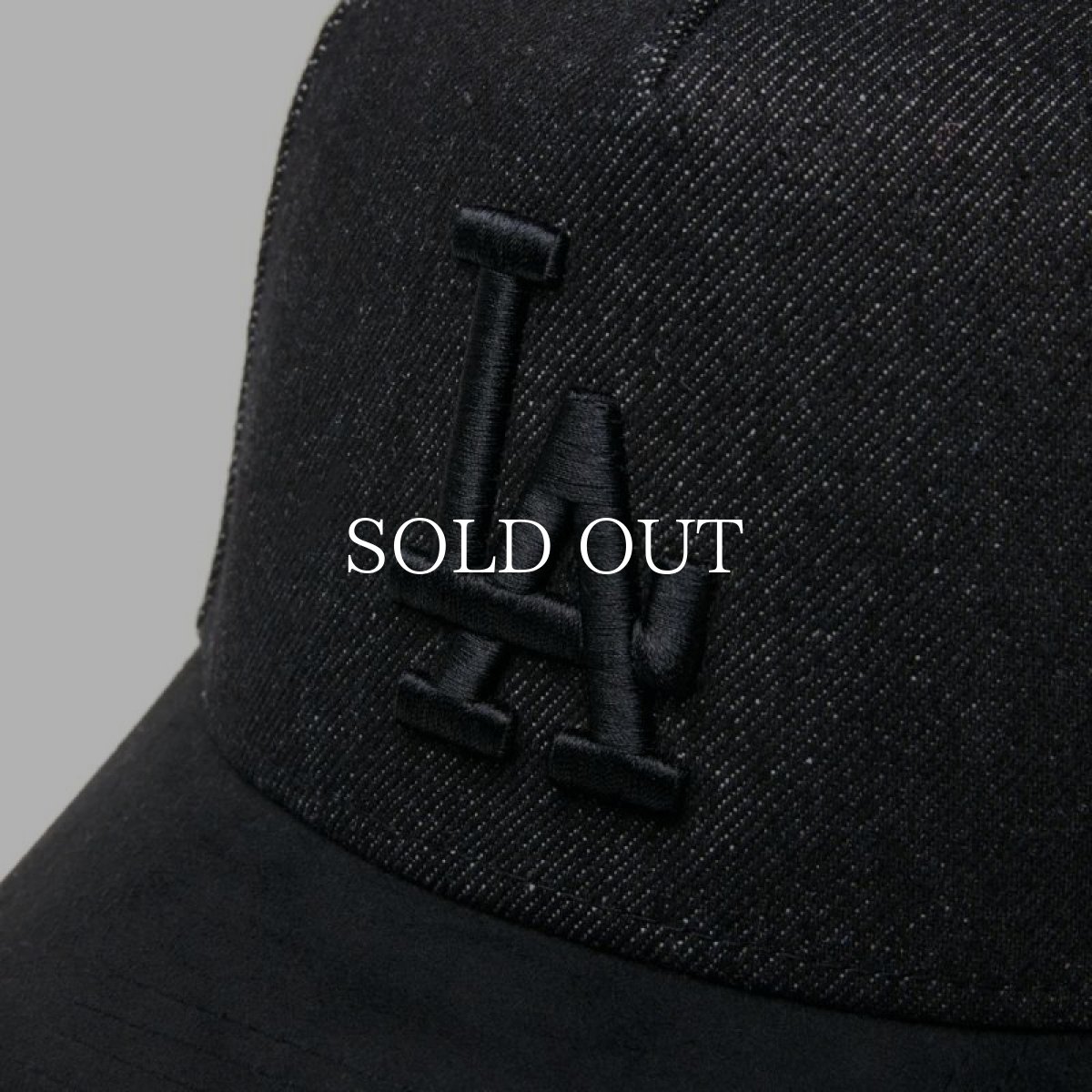 画像5: NEW ERA  9FORTY A-Frame MLB Denim 2-Tone ロサンゼルス・ドジャース ブラックデニム ブラックスウェードバイザー (5)