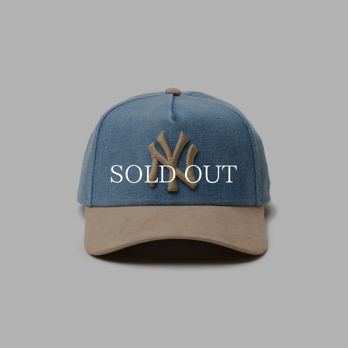 画像2: NEW ERA  9FORTY A-Frame MLB Denim 2-Tone ニューヨーク・ヤンキース ウォッシュドデニム カーキスウェードバイザー (2)