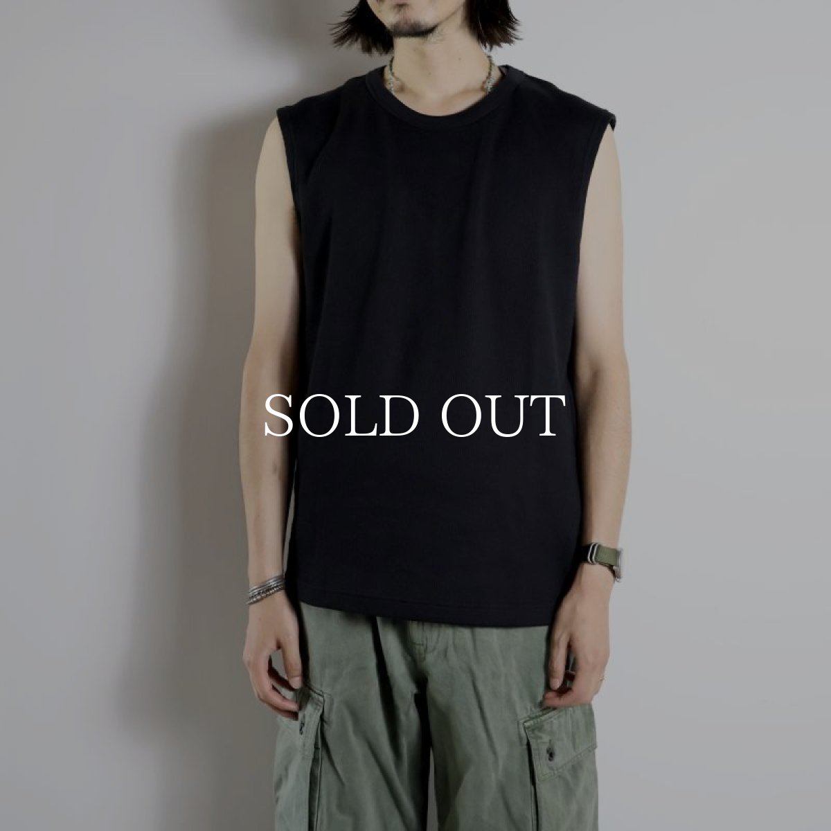 画像11: MINEDENIM  Roundneck Nosleeve Rib T-SH (11)